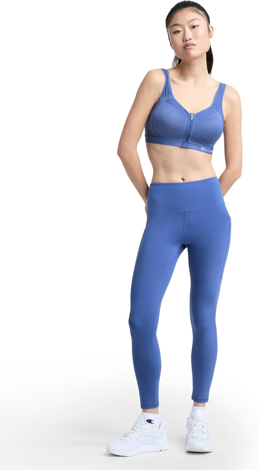 image:imageChampion Womens Sports Bra Motion Control FrontZip HighImpact Maximum Support Breathable MoistureWickingCoastal Fjord
