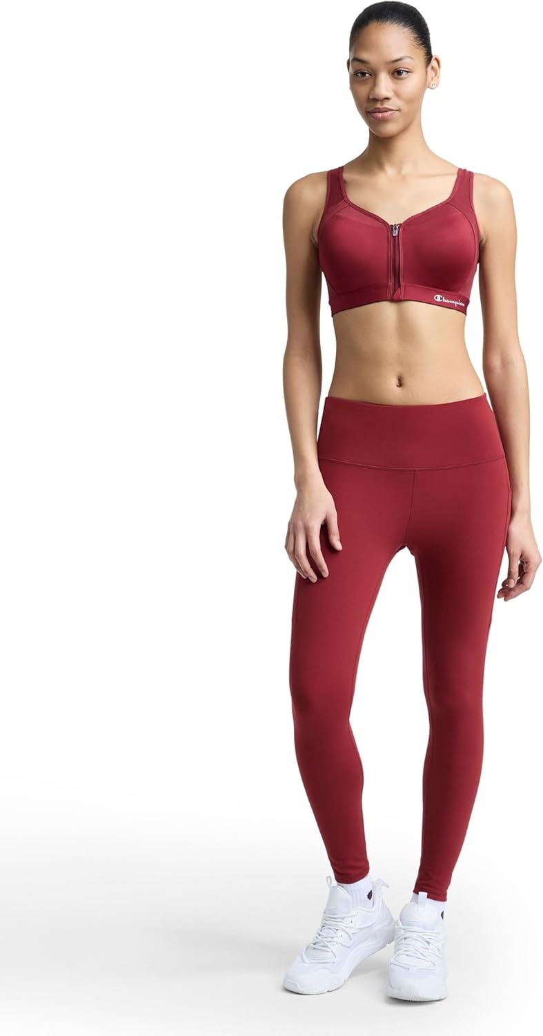 image:imageChampion Womens Sports Bra Motion Control FrontZip HighImpact Maximum Support Breathable MoistureWickingPomegranate
