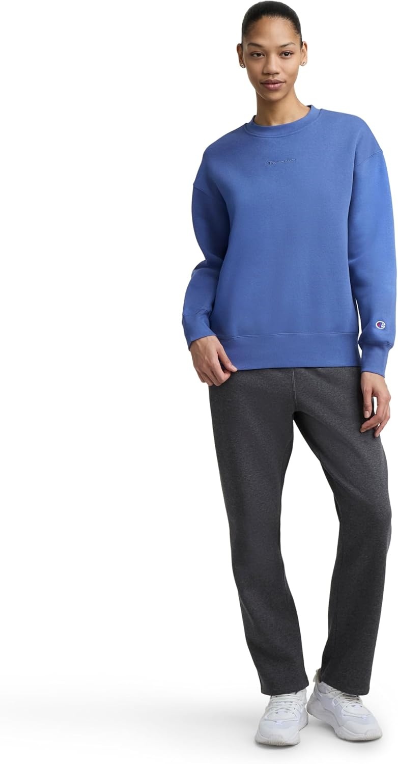 image:imageChampion Womens Sweatshirt Fleece Crewneck Sweatshirt Warm Sweatshirt for Women Plus Size AvailableCoastal Fjord Tonal Script Logo