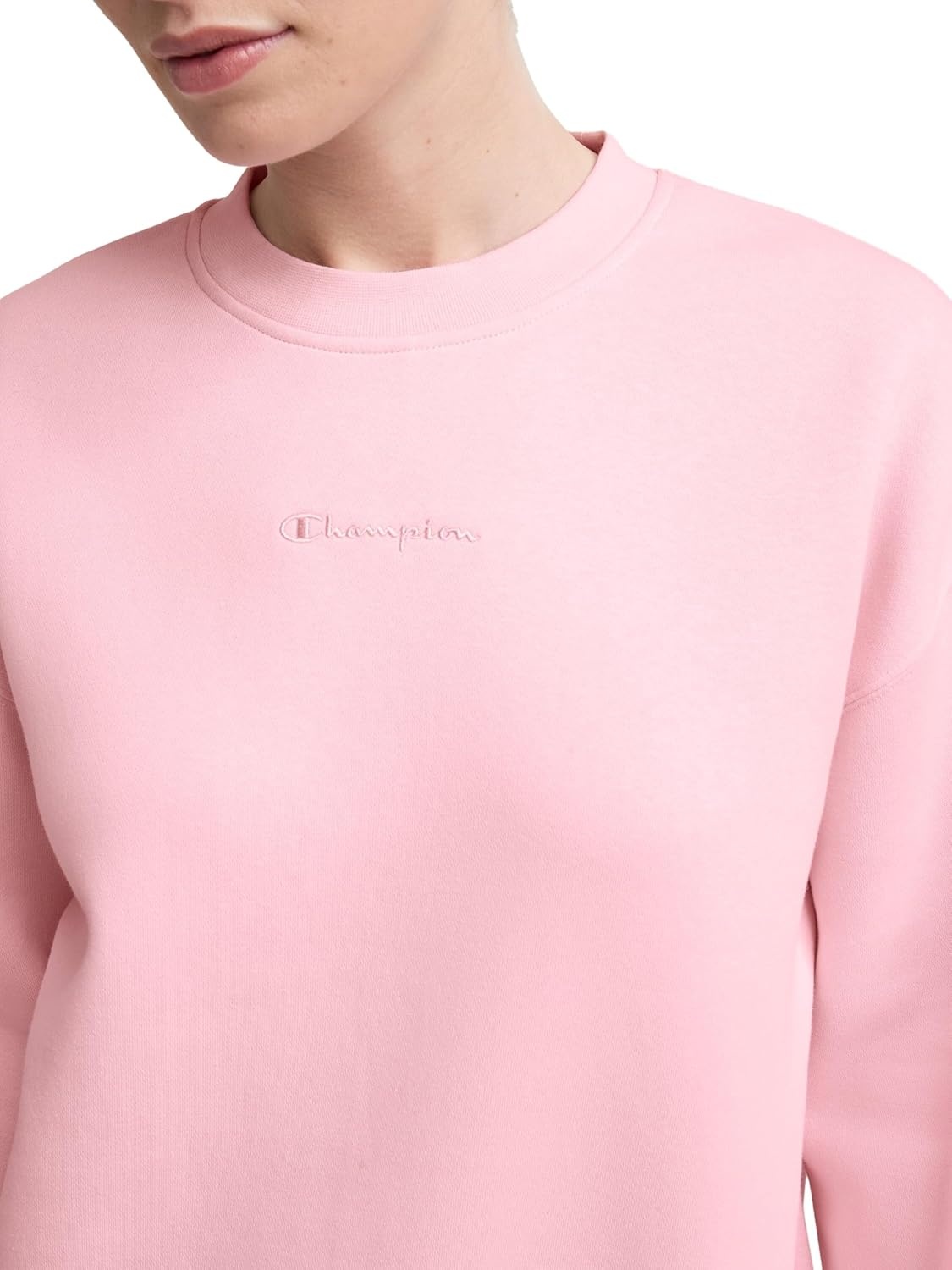 image:imageChampion Womens Sweatshirt Fleece Crewneck Sweatshirt Warm Sweatshirt for Women Plus Size AvailableRose Shadow Tonal Script Logo