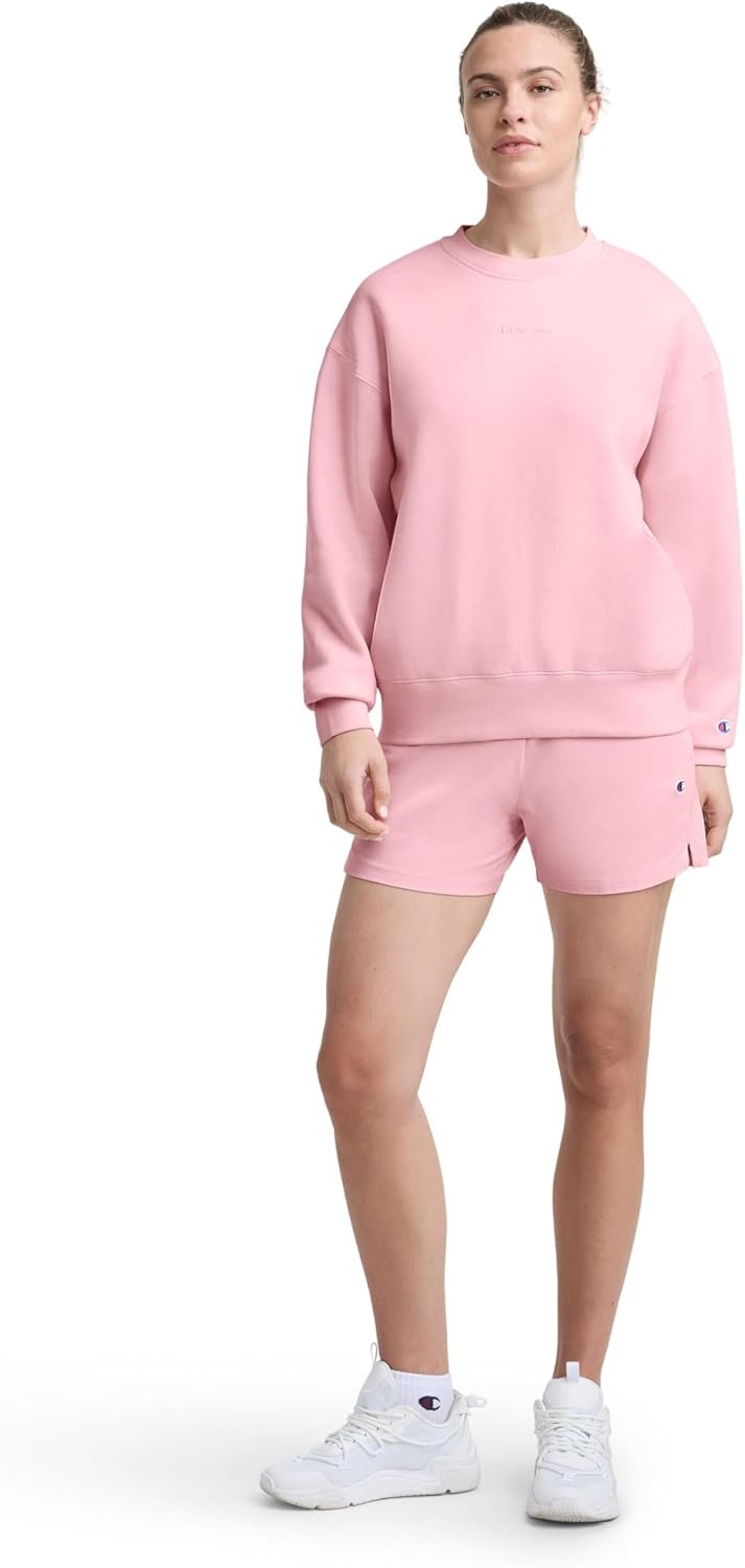 image:imageChampion Womens Sweatshirt Fleece Crewneck Sweatshirt Warm Sweatshirt for Women Plus Size AvailableRose Shadow Tonal Script Logo
