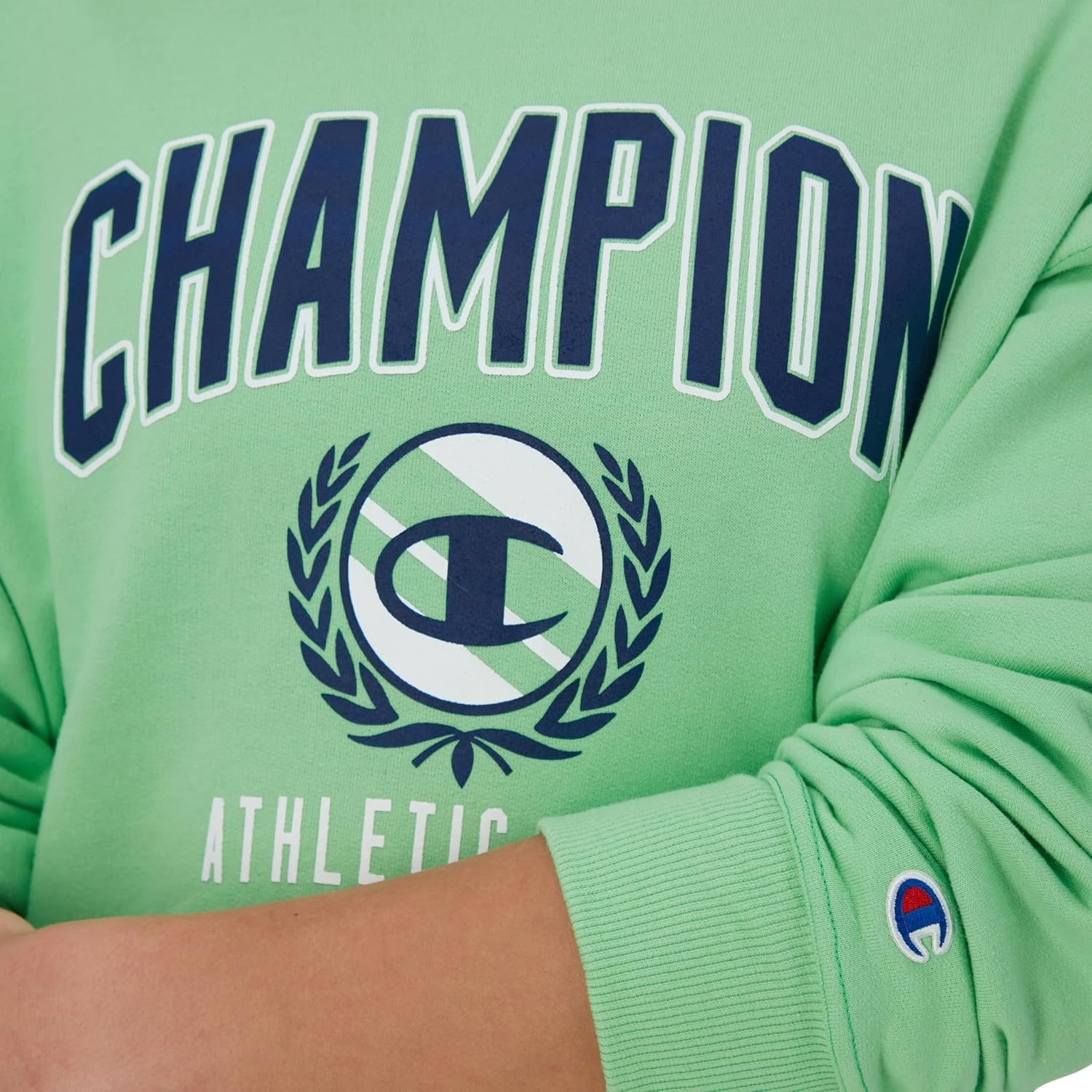 image:imageChampion Womens Sweatshirt Fleece Crewneck Sweatshirt Warm Sweatshirt for Women Plus Size AvailableSpring Green Champion Athletic Club