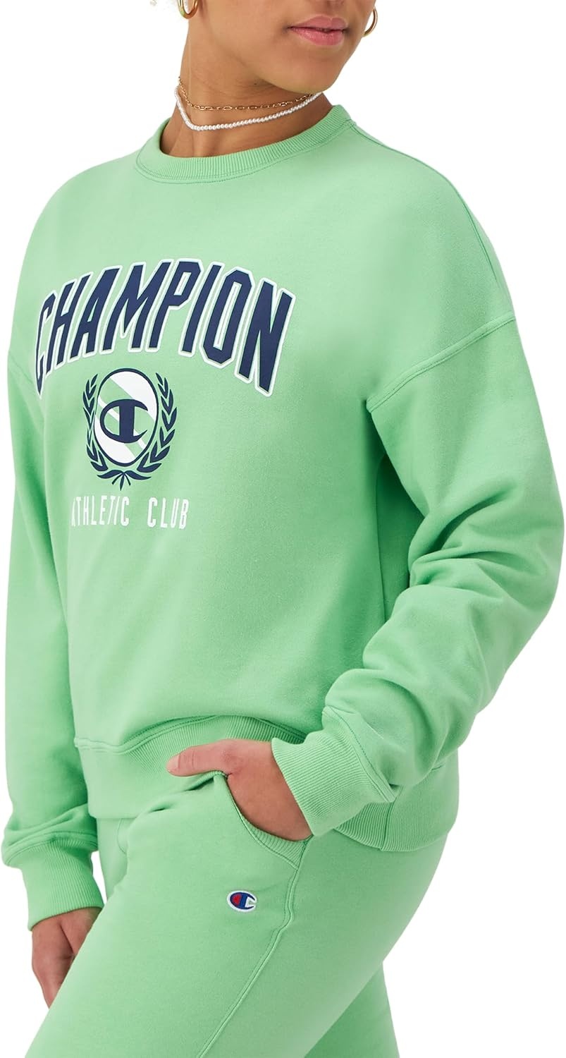 image:imageChampion Womens Sweatshirt Fleece Crewneck Sweatshirt Warm Sweatshirt for Women Plus Size AvailableSpring Green Champion Athletic Club