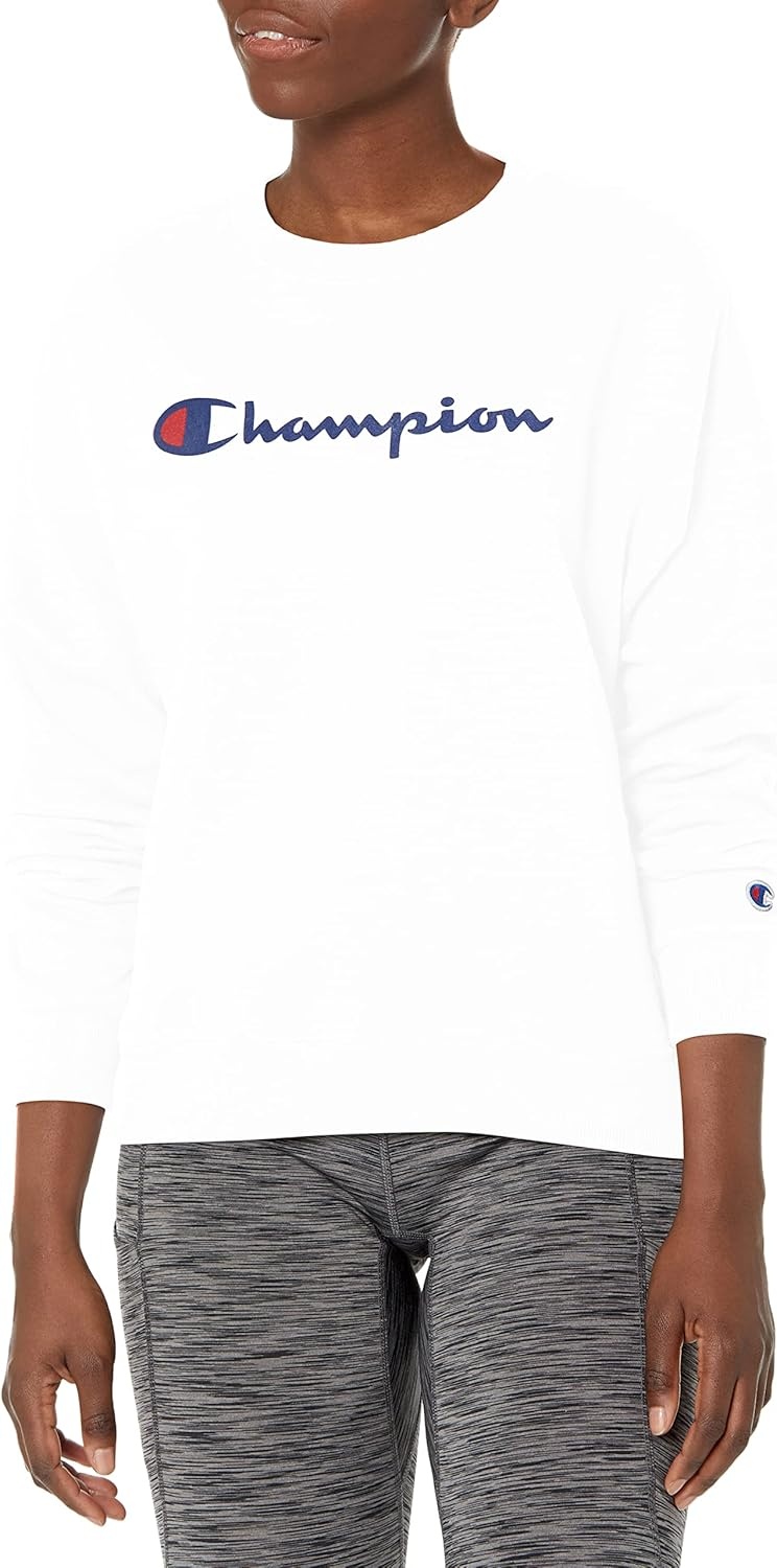 image:imageChampion Womens Sweatshirt Fleece Crewneck Sweatshirt Warm Sweatshirt for Women Plus Size AvailableWhite Script
