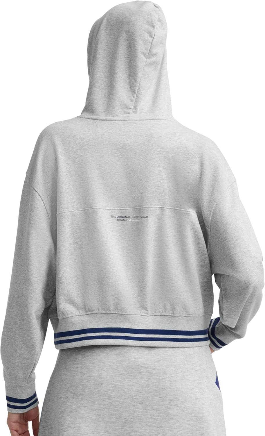 image:imageChampion Womens Tackle Front Lace Pullover Hoodie Loose Fit French TerryOxford Gray Heather