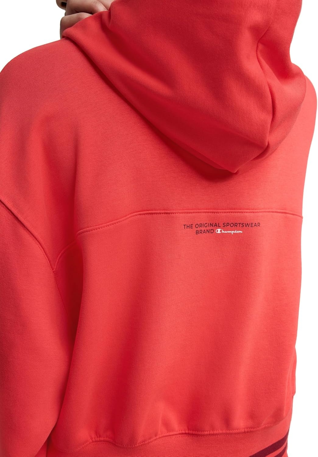 image:imageChampion Womens Tackle Front Lace Pullover Hoodie Loose Fit French TerryPoppy Red