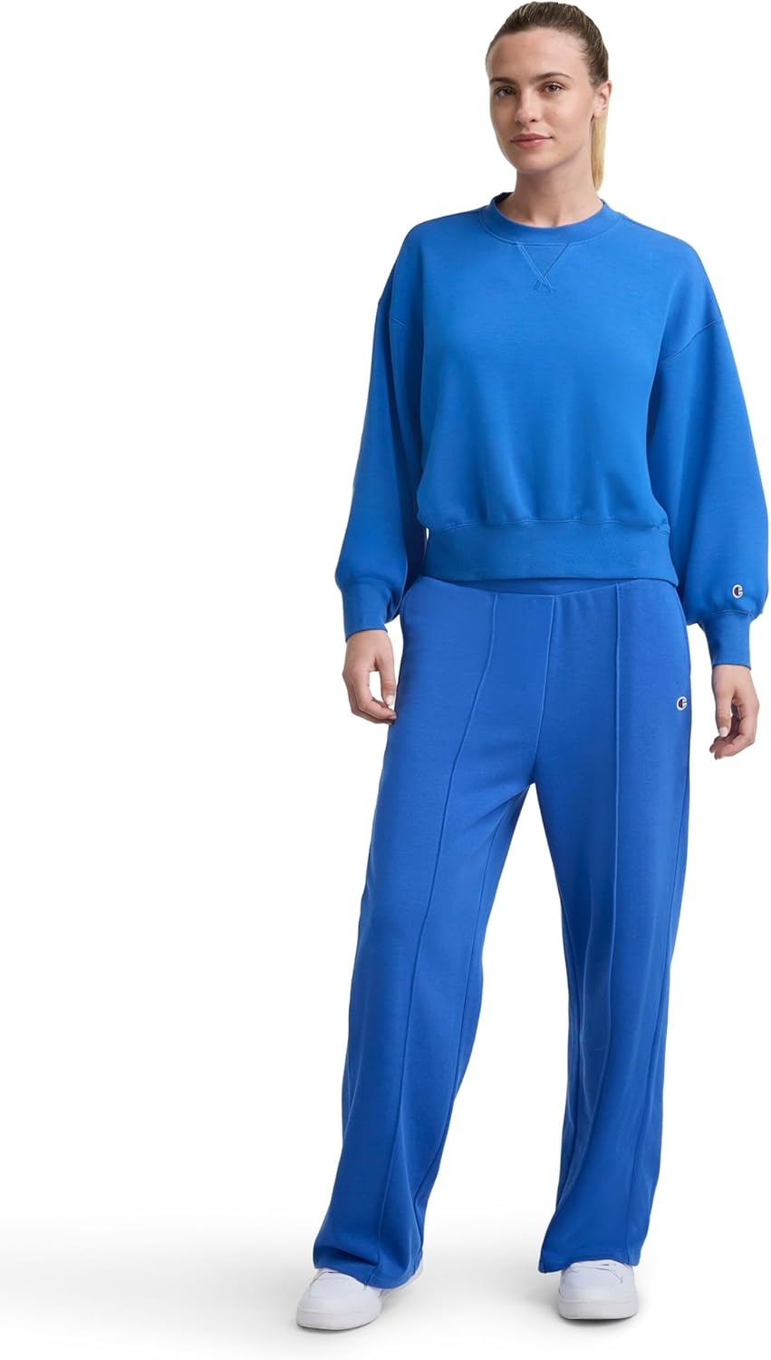 image:imageChampion Womens Tackle Open Bottom Pant Standard Fit French TerryNebulas Blue