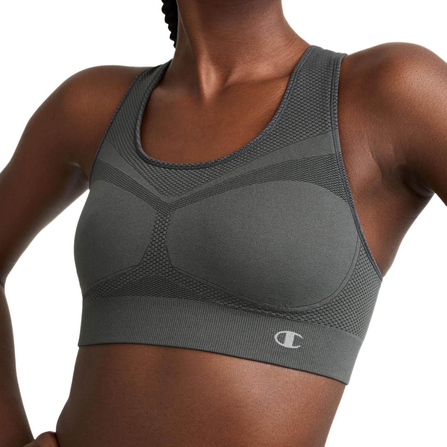 image:imageChampion Womens The Infinity Racerback Sports Bra Moderate Support Seamless MoistureWickingAsphalt
