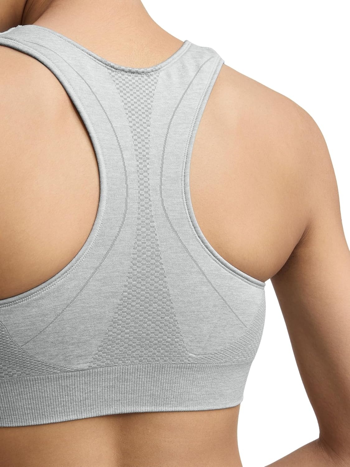 image:imageChampion Womens The Infinity Racerback Sports Bra Moderate Support Seamless MoistureWickingOxford Gray Heather