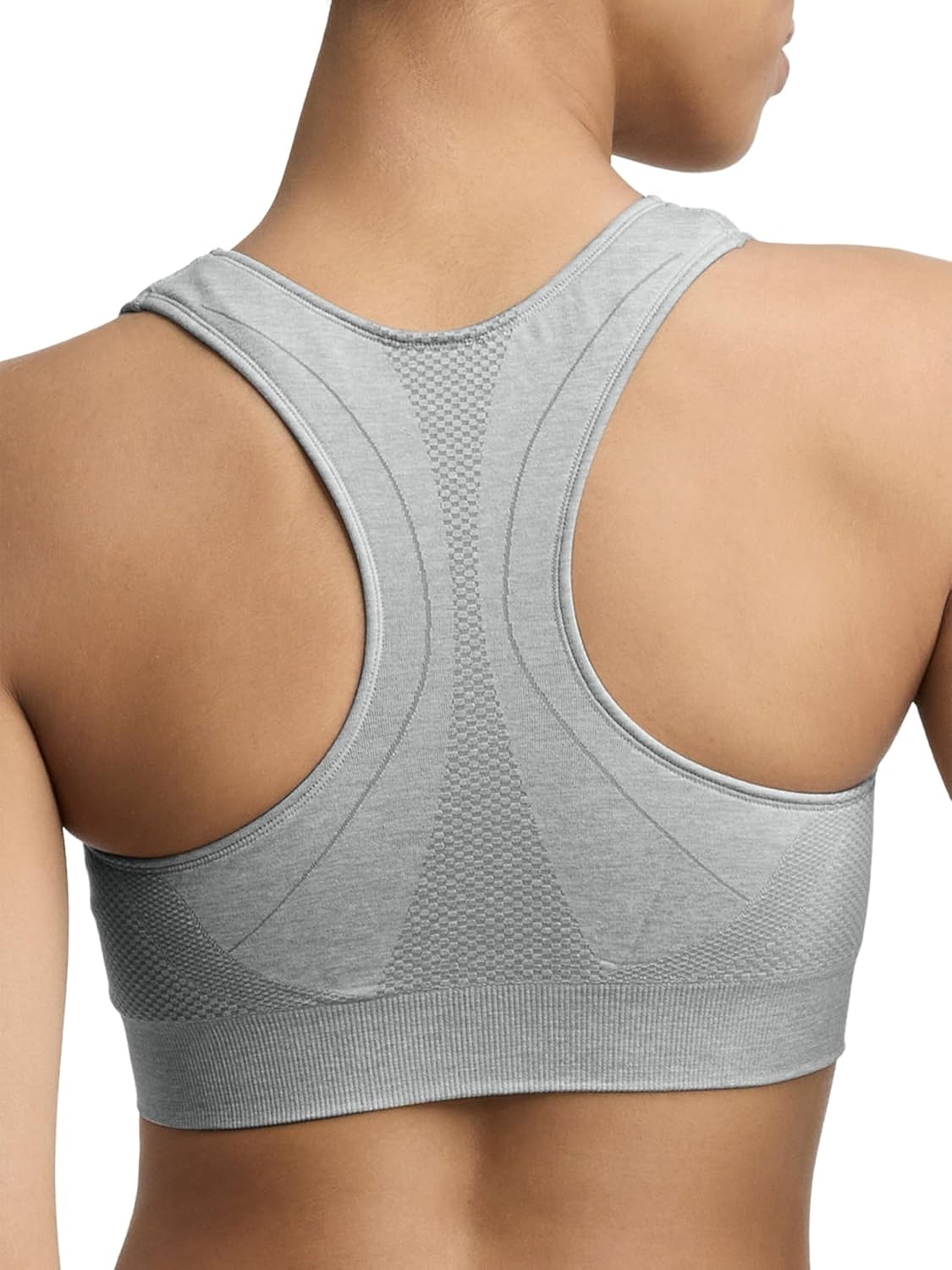 image:imageChampion Womens The Infinity Racerback Sports Bra Moderate Support Seamless MoistureWickingOxford Gray Heather
