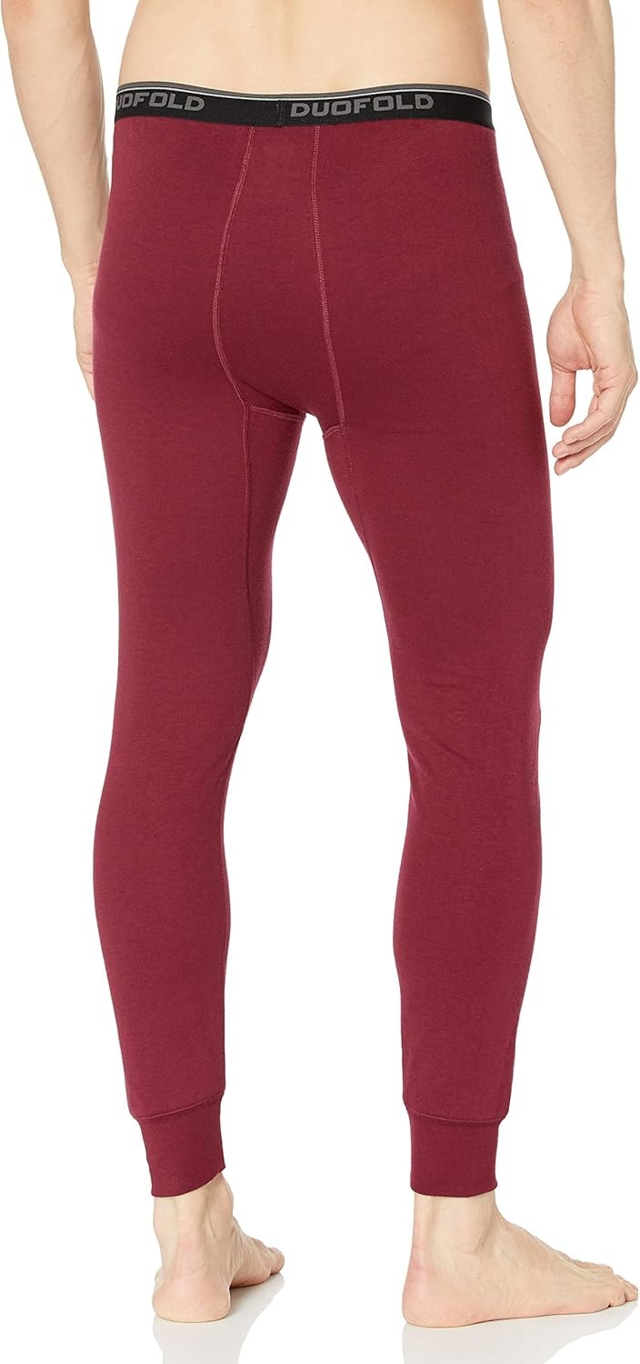 image:imageDuofold Mens Mid Weight Wicking Thermal PantBordeaux Red