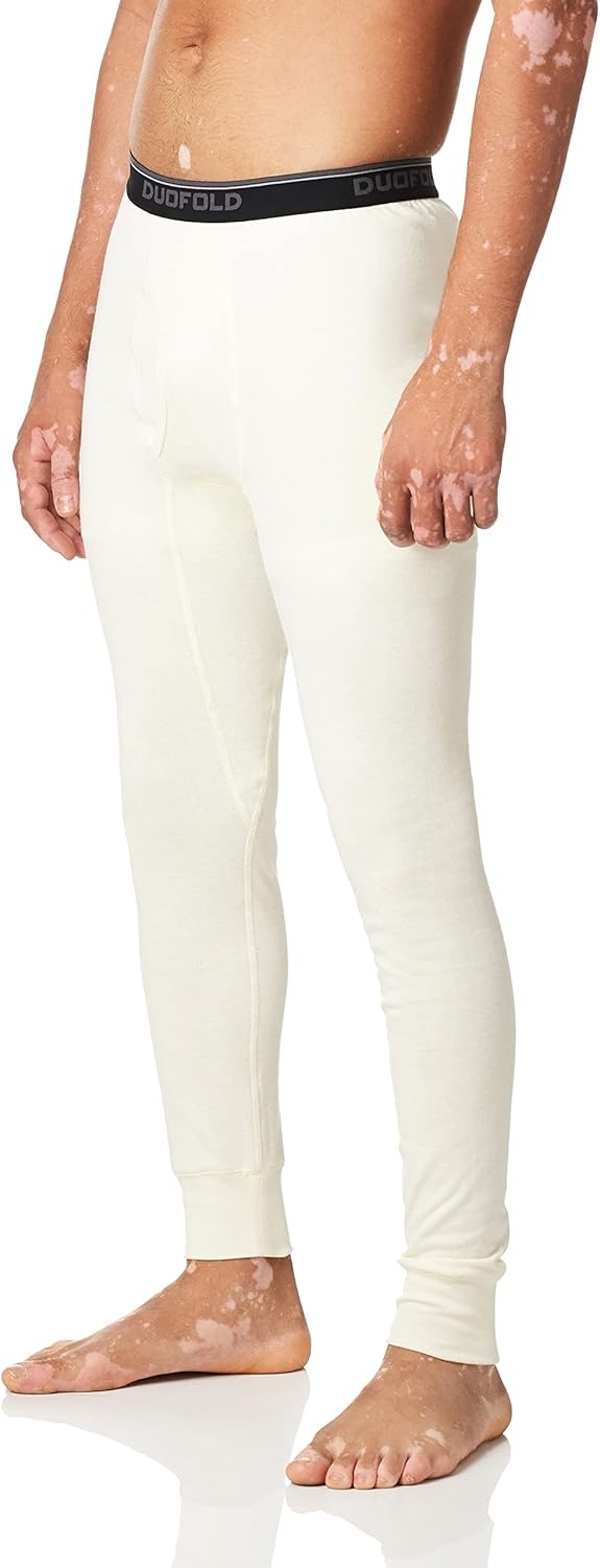 image:imageDuofold Mens Mid Weight Wicking Thermal PantWinter White