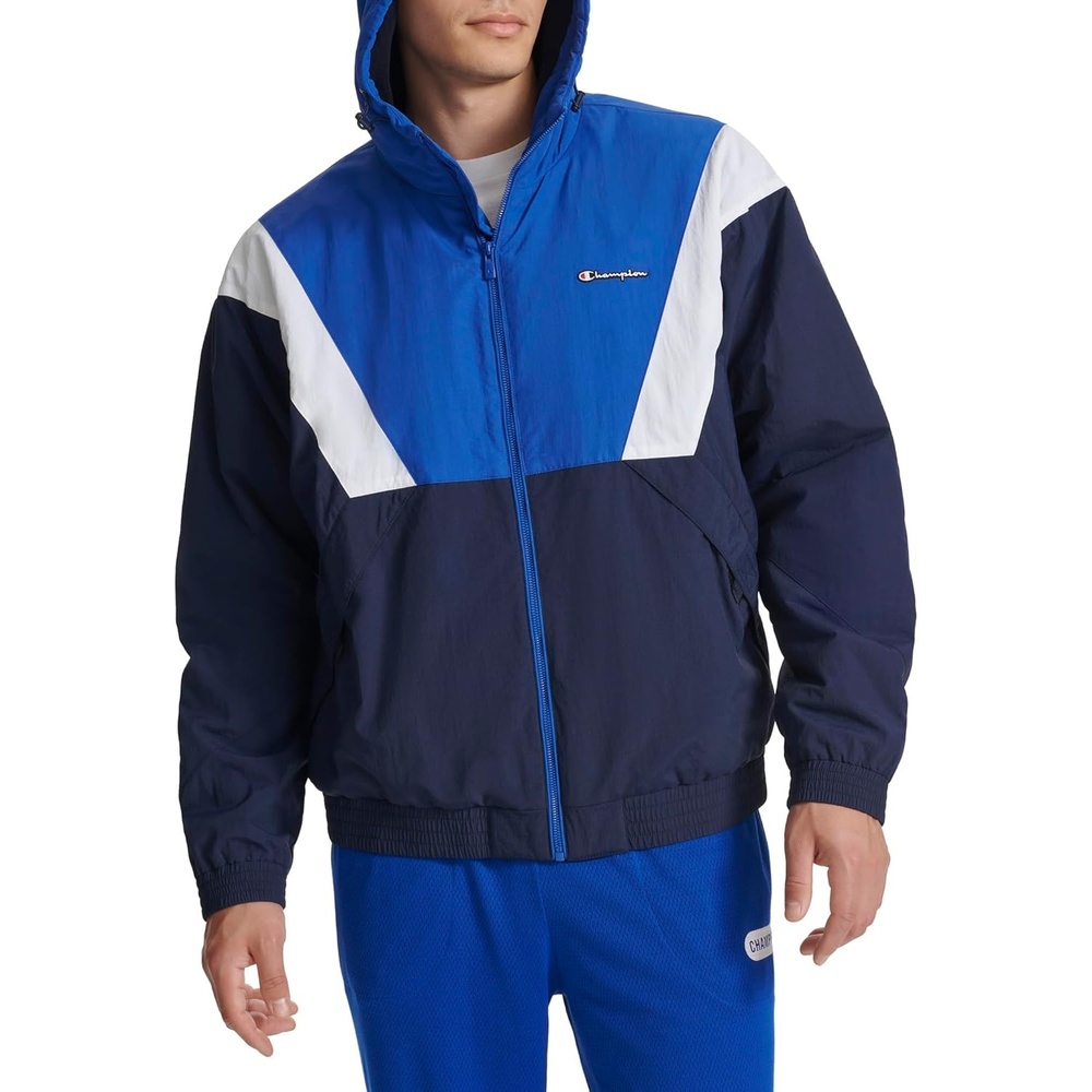 image:imageChampion Mens Color Block Lined Windbreaker With HoodRoyal Blue Combo