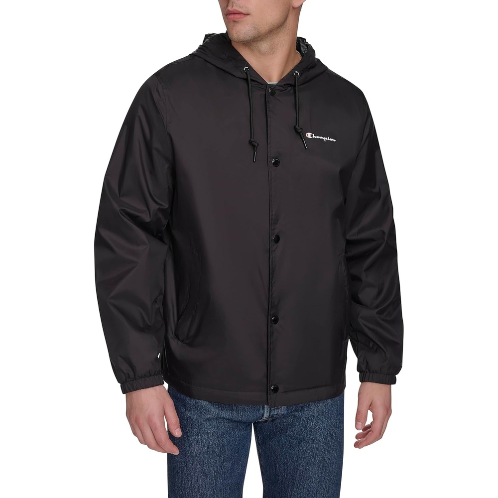 image:imageChampion Mens Hooded Coaches Rain JacketBlack