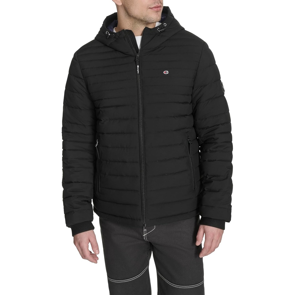 image:imageChampion Mens Lightweight Hooded Puffer JacketBlack