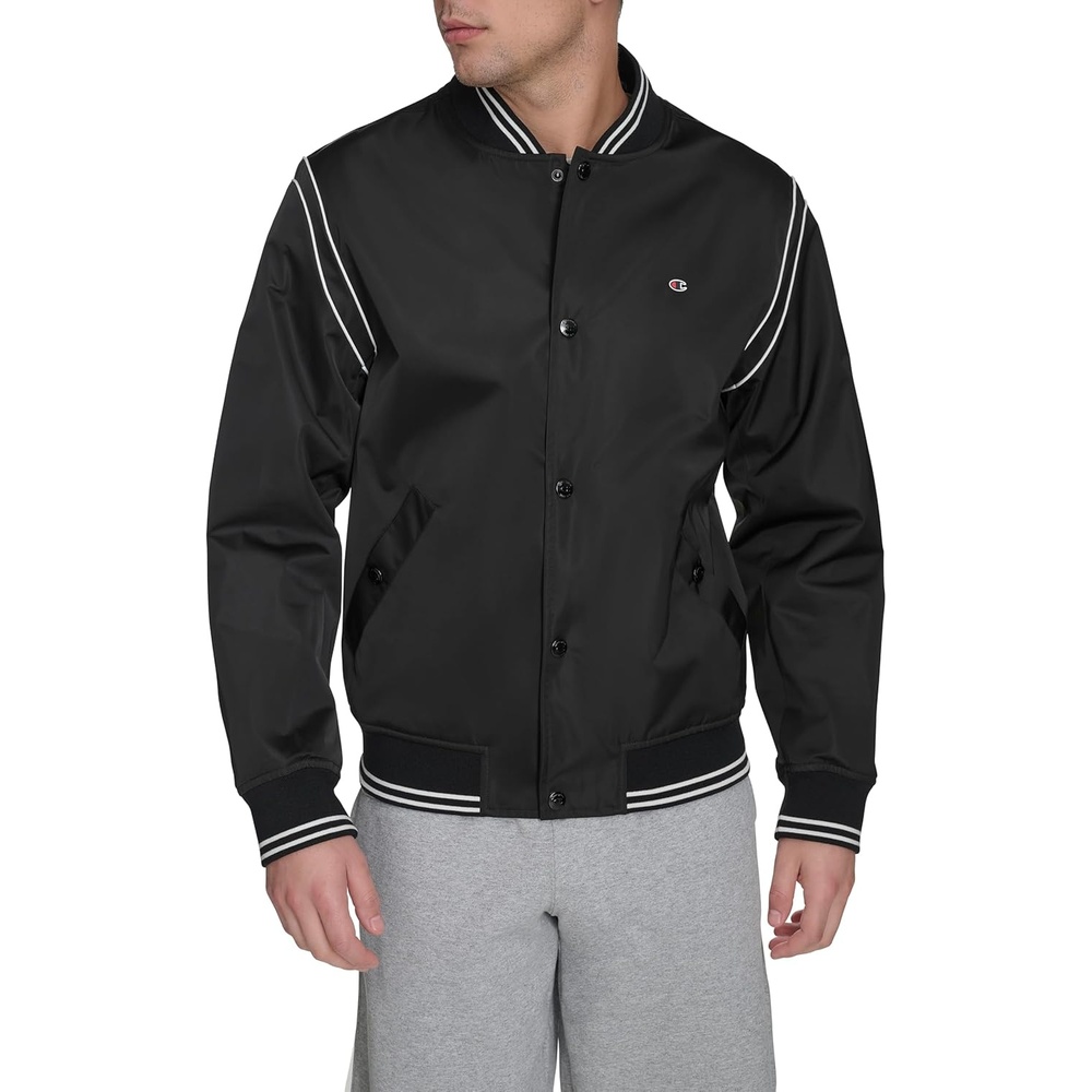 image:imageChampion Mens Lightweight Varsity Bomber JacketBlack