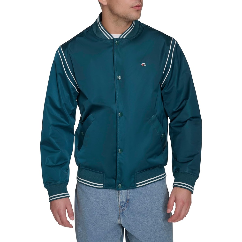 image:imageChampion Mens Lightweight Varsity Bomber JacketDeep Teal