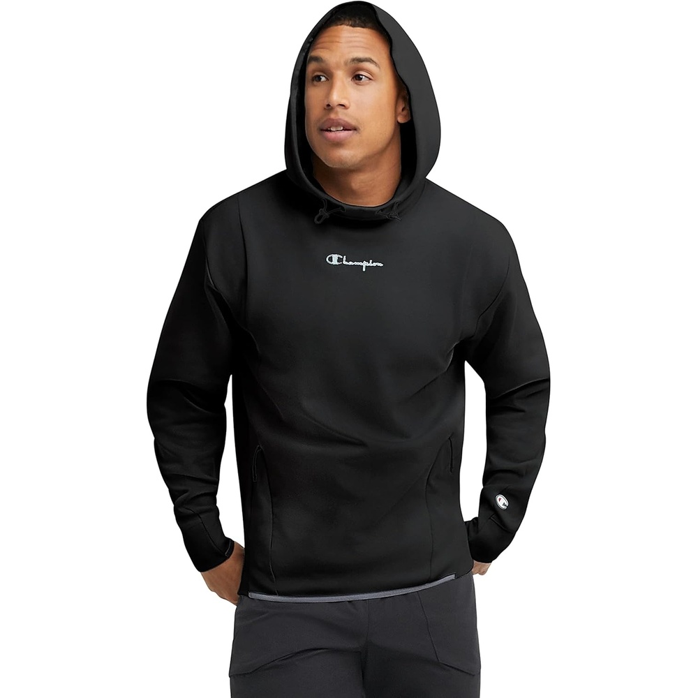 image:imageChampion Mens Long Sleeve Tshirt Hoodie Retired ColorsBlack Small Script