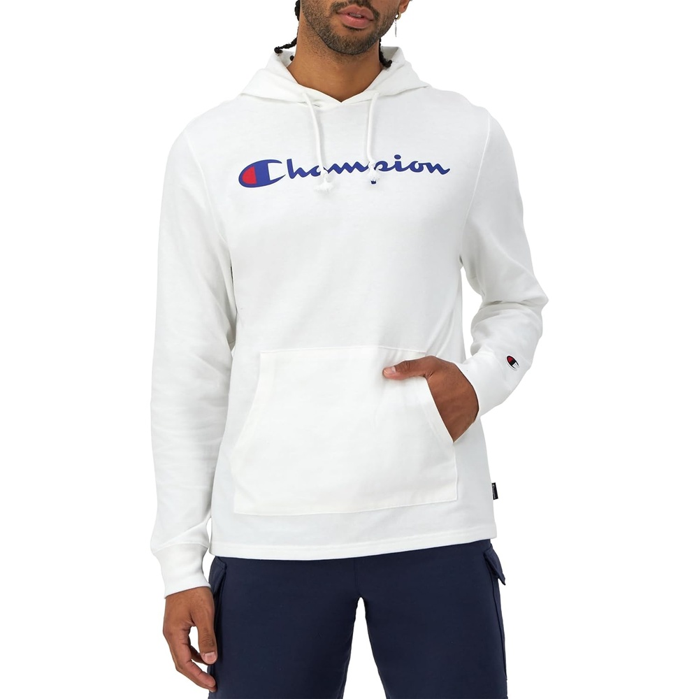 image:imageChampion Mens Long Sleeve Tshirt Hoodie Retired ColorsWhite  Classic Script Logo