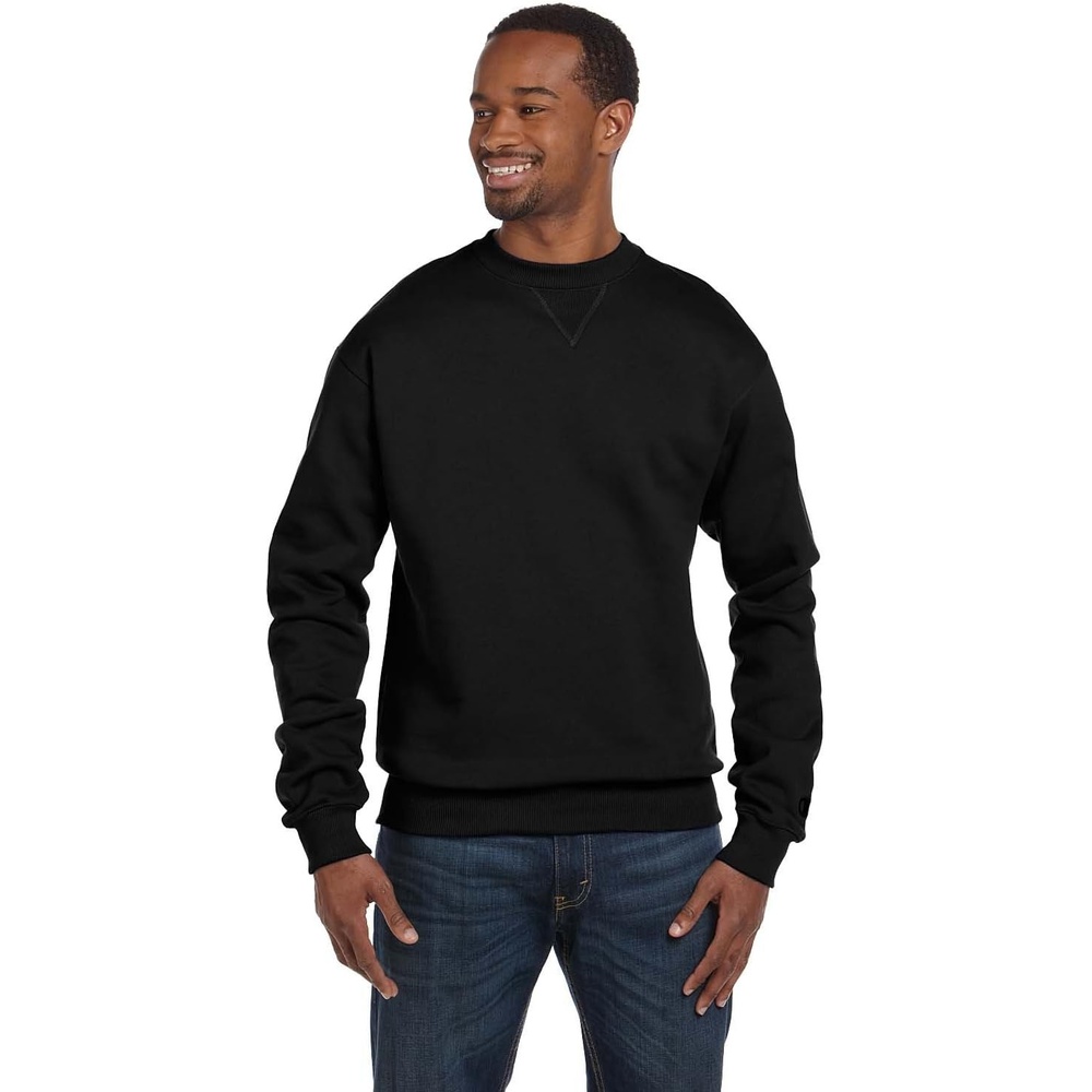 image:imageChampion Mens Mens Crewneck Fleece Sweatshirt Standard Fit Midweight C Logo Available in Regular and Big amp TallBlack