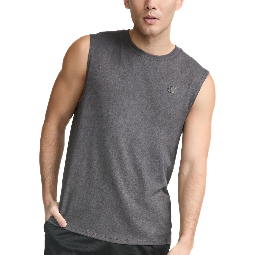image:imageChampion Mens Muscle Tank Classic Graphic Muscle Tee Sleeveless Tshirt for Men Reg Or Big amp TallGranite Heather C Logo