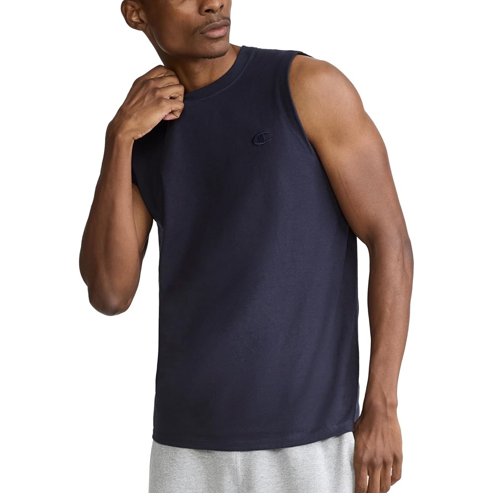 image:imageChampion Mens Muscle Tank Classic Graphic Muscle Tee Sleeveless Tshirt for Men Reg Or Big amp TallNavy C Logo