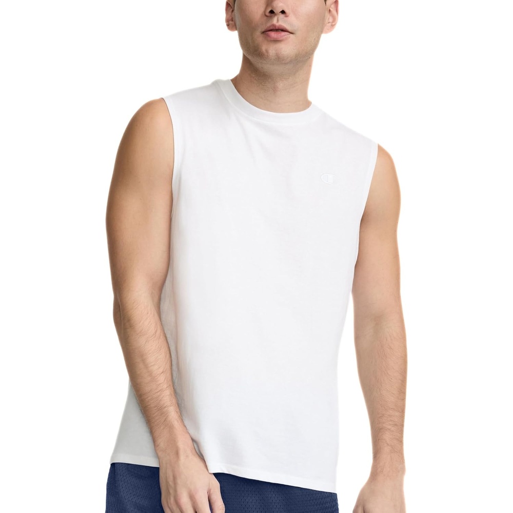image:imageChampion Mens Muscle Tank Classic Graphic Muscle Tee Sleeveless Tshirt for Men Reg Or Big amp TallWhite C Logo