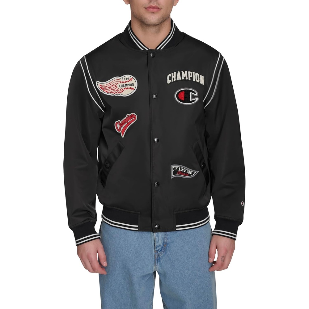 image:imageChampion Mens Patch Varsity Bomber JacketBlack
