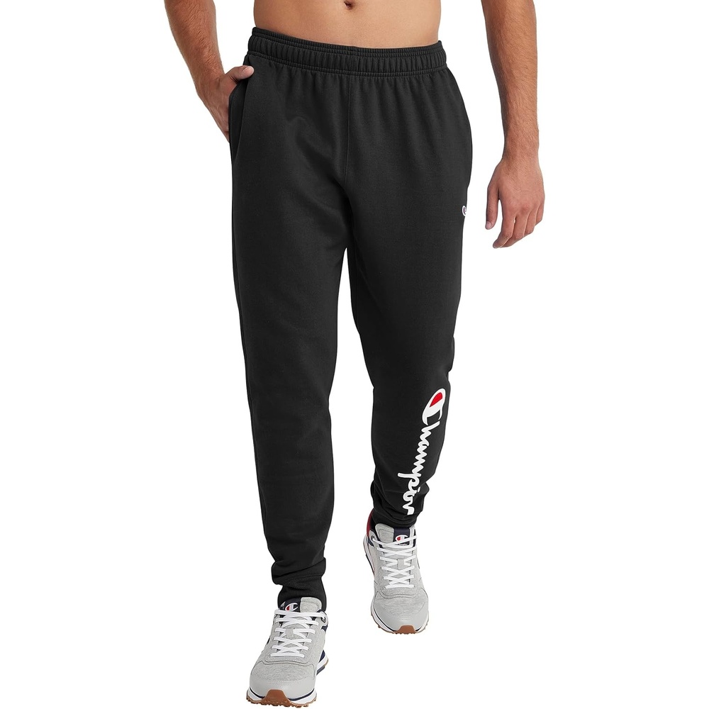 image:imageChampion Mens Powerblend Fleece JoggersBlack Classic Script Logo