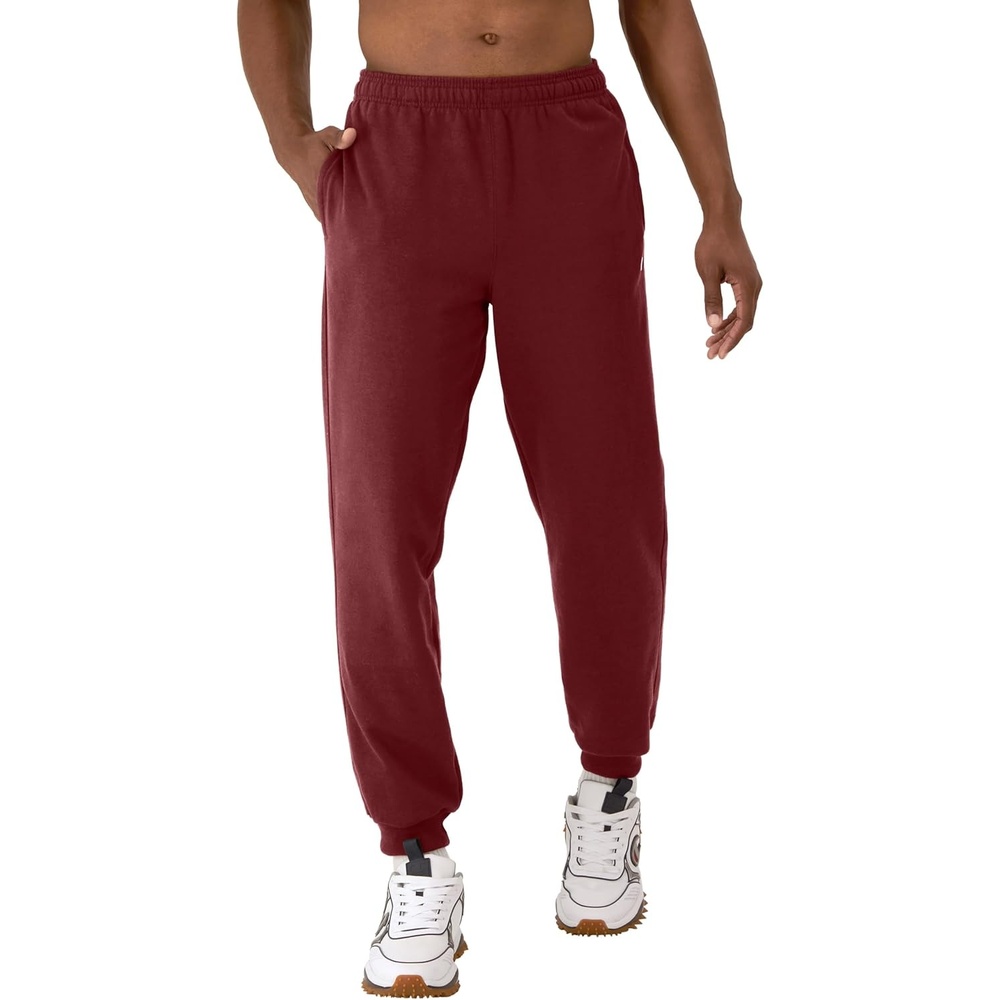 image:imageChampion Mens Powerblend Fleece JoggersMaroon 3vs C Patch Logo