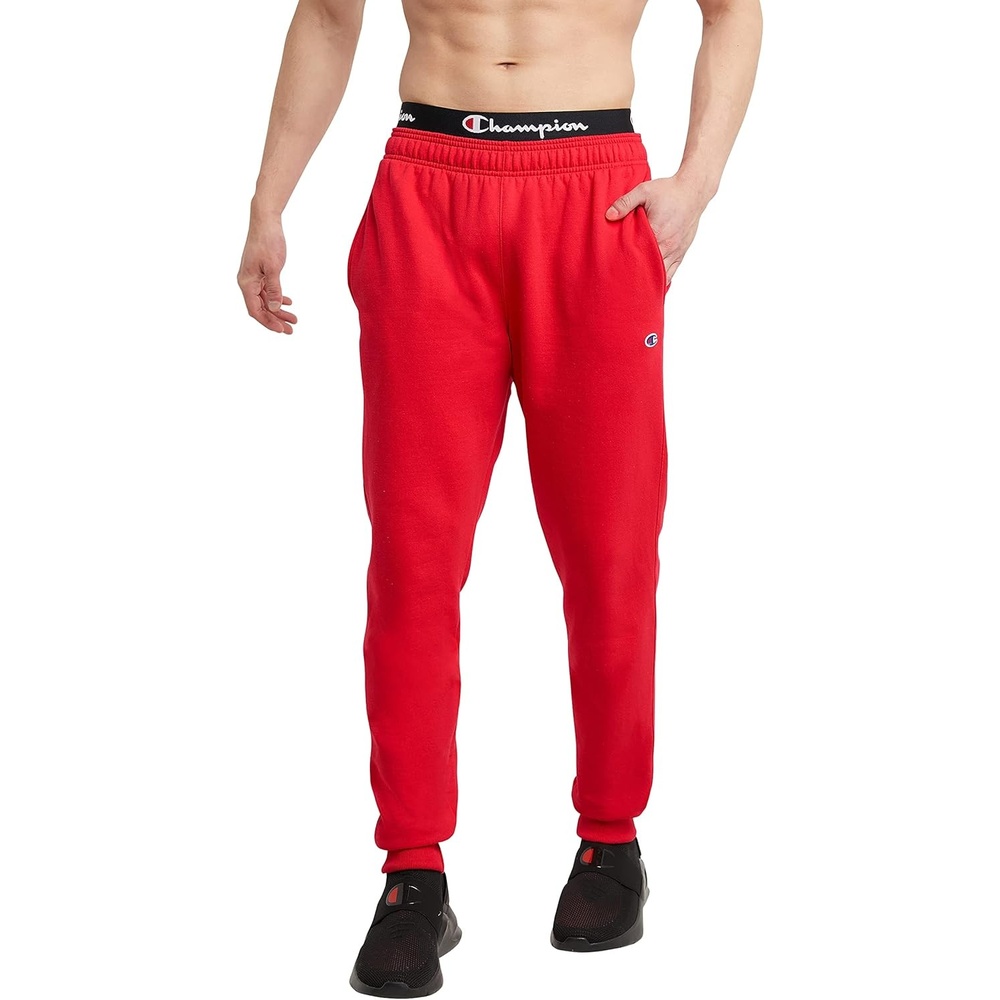 image:imageChampion Mens Powerblend Fleece JoggersScarlet C Patch Logo