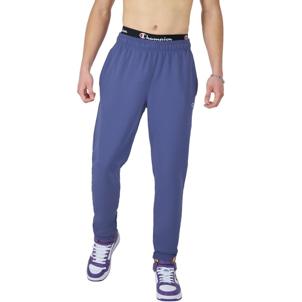 image:imageChampion Mens Powerblend Fleece JoggersStone Crush Blue C Logo