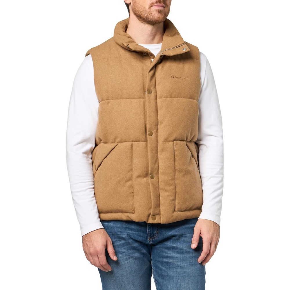 image:imageChampion Mens Puffer Vest With Name LogoCamel Wool Blend