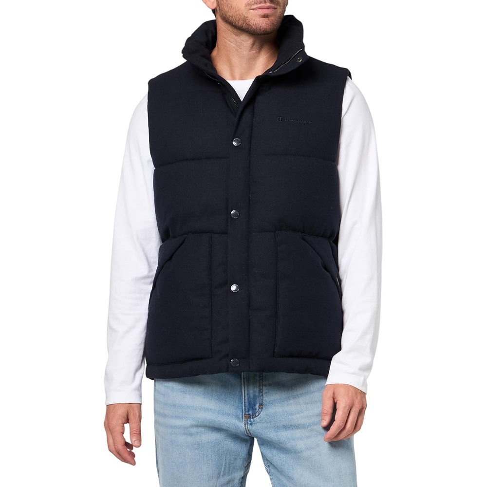 image:imageChampion Mens Puffer Vest With Name LogoPeacoat Wool Blend