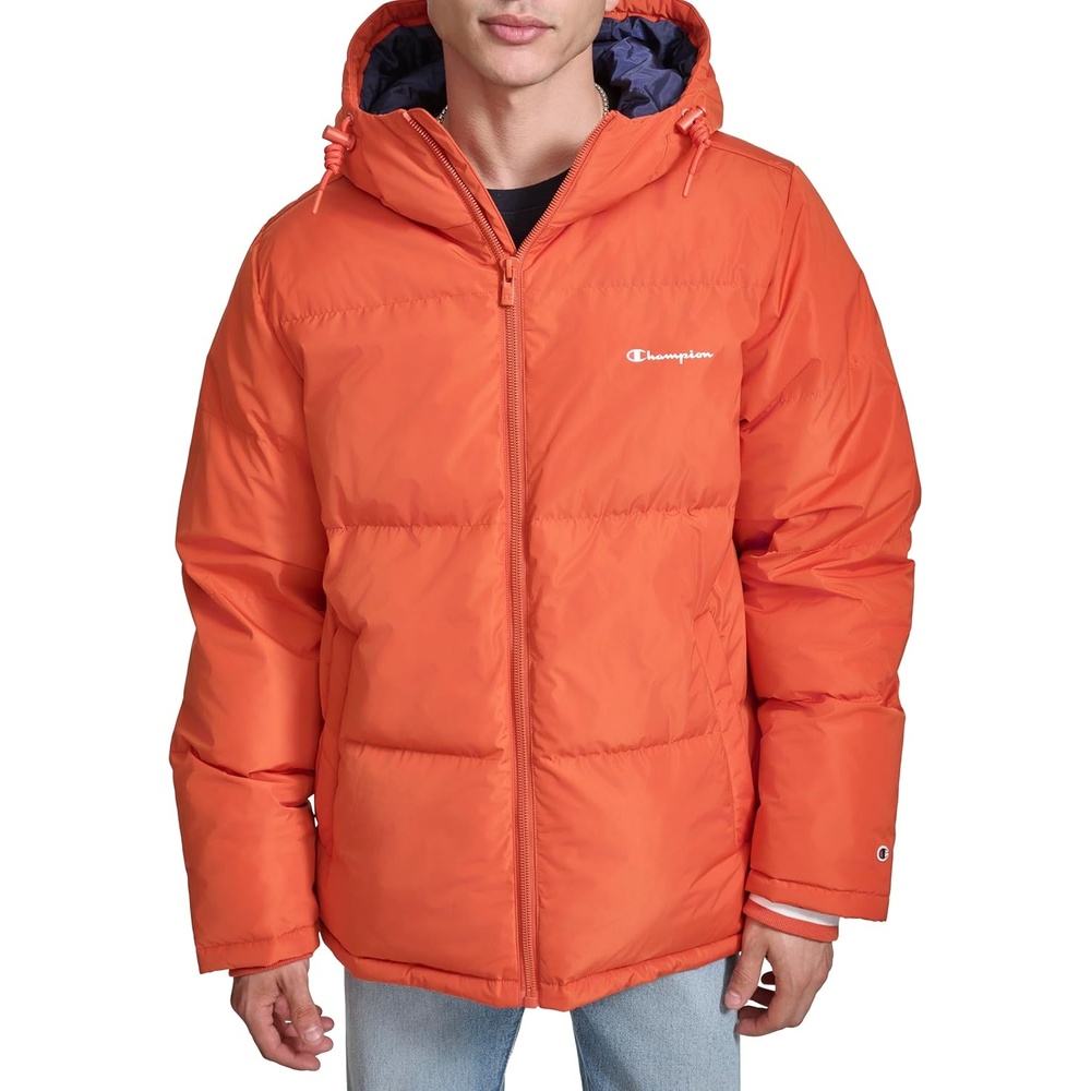 image:imageChampion Mens Quilted Fullzip Hooded Puffer JacketOrange