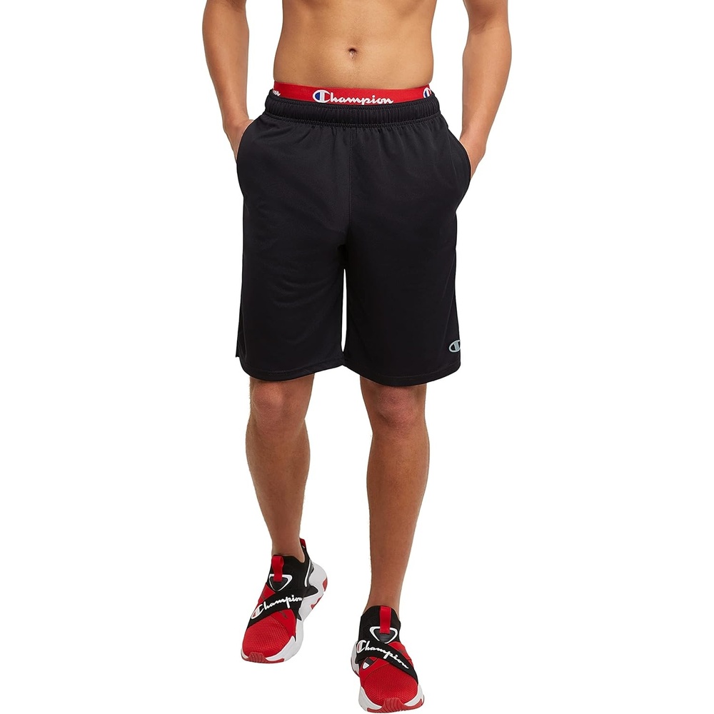 image:imageChampion Mens Sport Shorts Standard Fit 10 Inch Inseam Lightweight Fabric MoistureWickingBlack