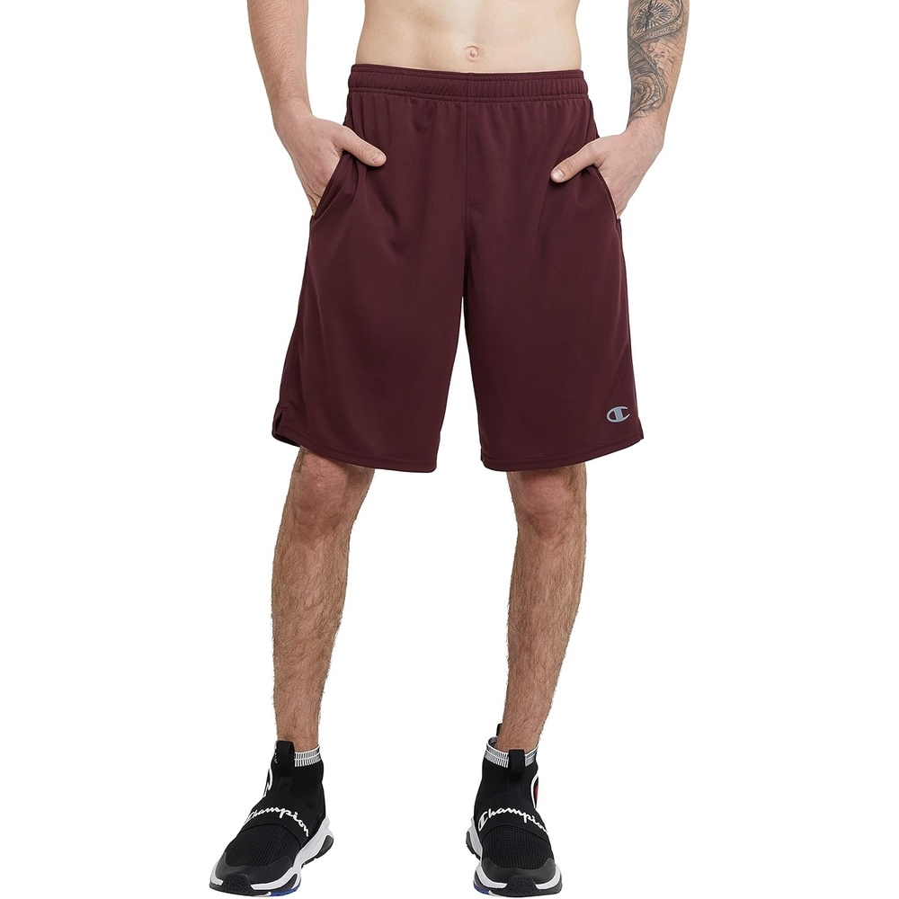image:imageChampion Mens Sport Shorts Standard Fit 10 Inch Inseam Lightweight Fabric MoistureWickingMaroon