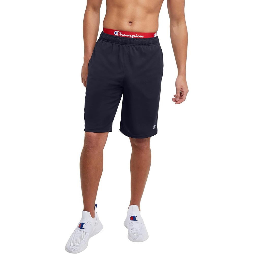 image:imageChampion Mens Sport Shorts Standard Fit 10 Inch Inseam Lightweight Fabric MoistureWickingNavy