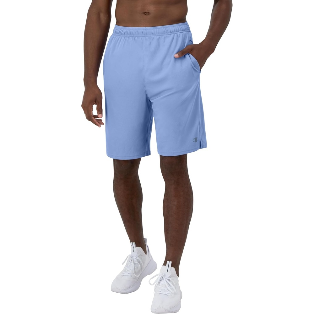 image:imageChampion Mens Sport Shorts Standard Fit 10 Inch Inseam Lightweight Fabric MoistureWickingPlaster Blue