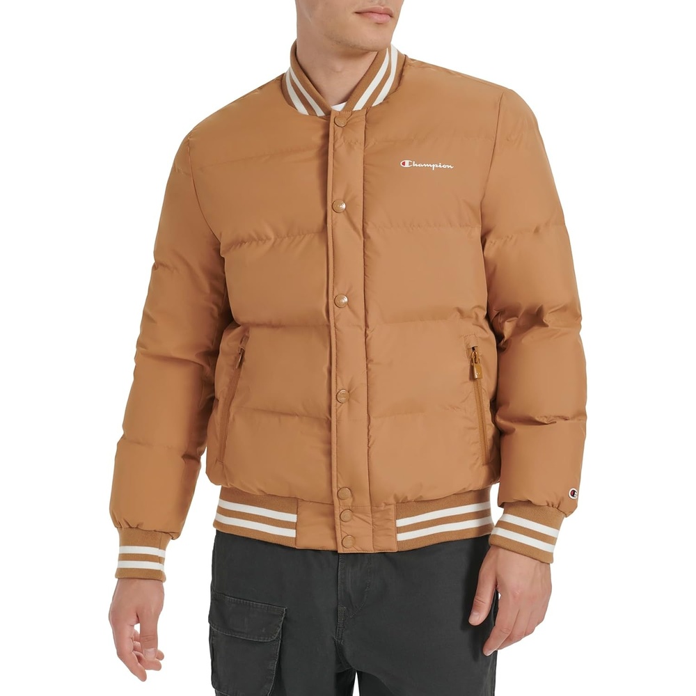 image:imageChampion Mens Varsity Bomber Puffer JacketTobacco