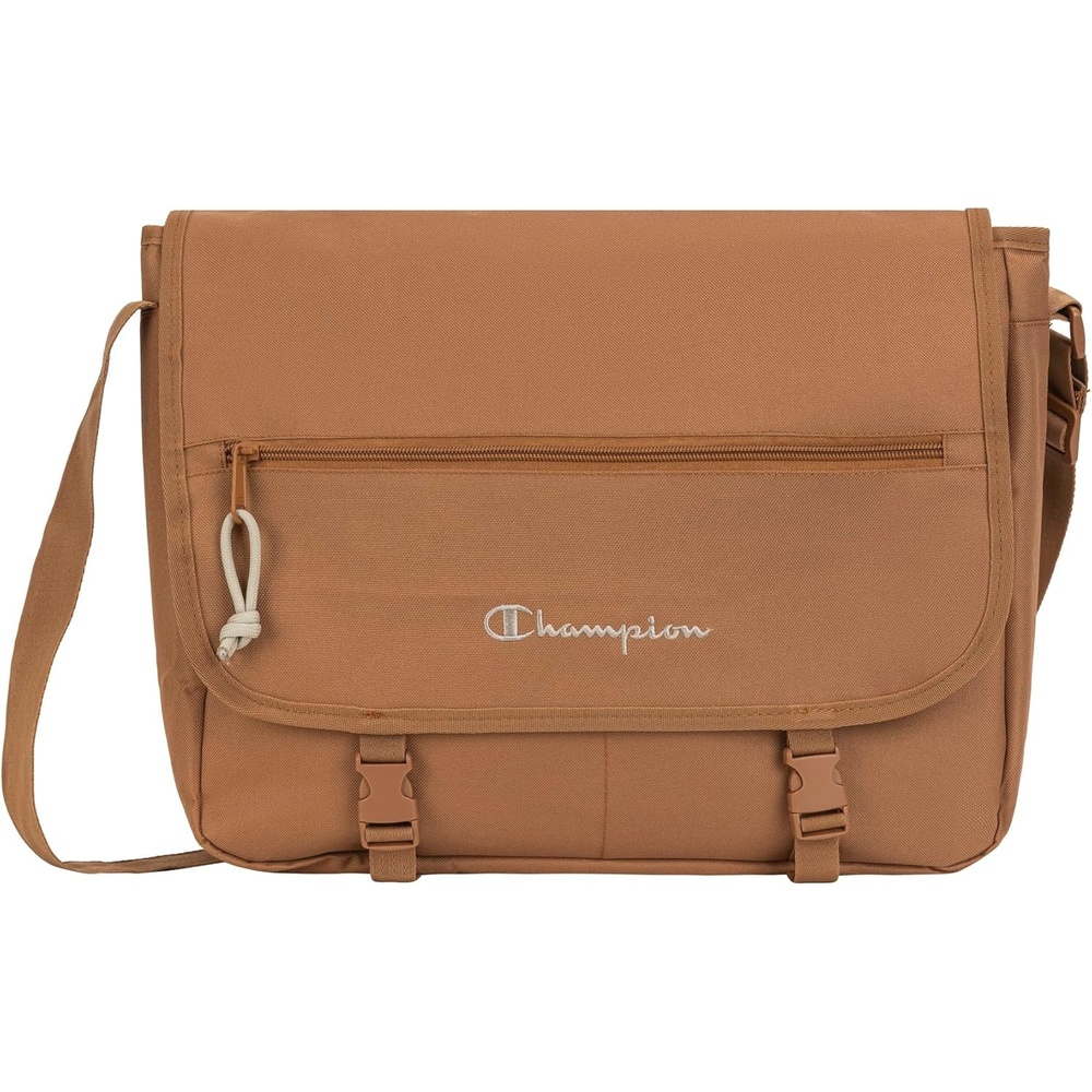 image:imageChampion Phase Messenger Bag With Padded Laptop Sleeve Adjustable Strap for Work Travel OfficeBriefly Brown