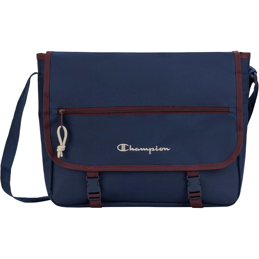 image:imageChampion Phase Messenger Bag With Padded Laptop Sleeve Adjustable Strap for Work Travel OfficeSail Away NavyMedium Ruby