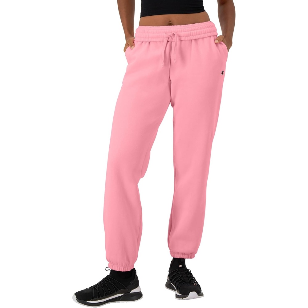 image:imageChampion Womens CinchedBottom Fleece Sweatpants Oversized Fit MidweightMarzipan Pink