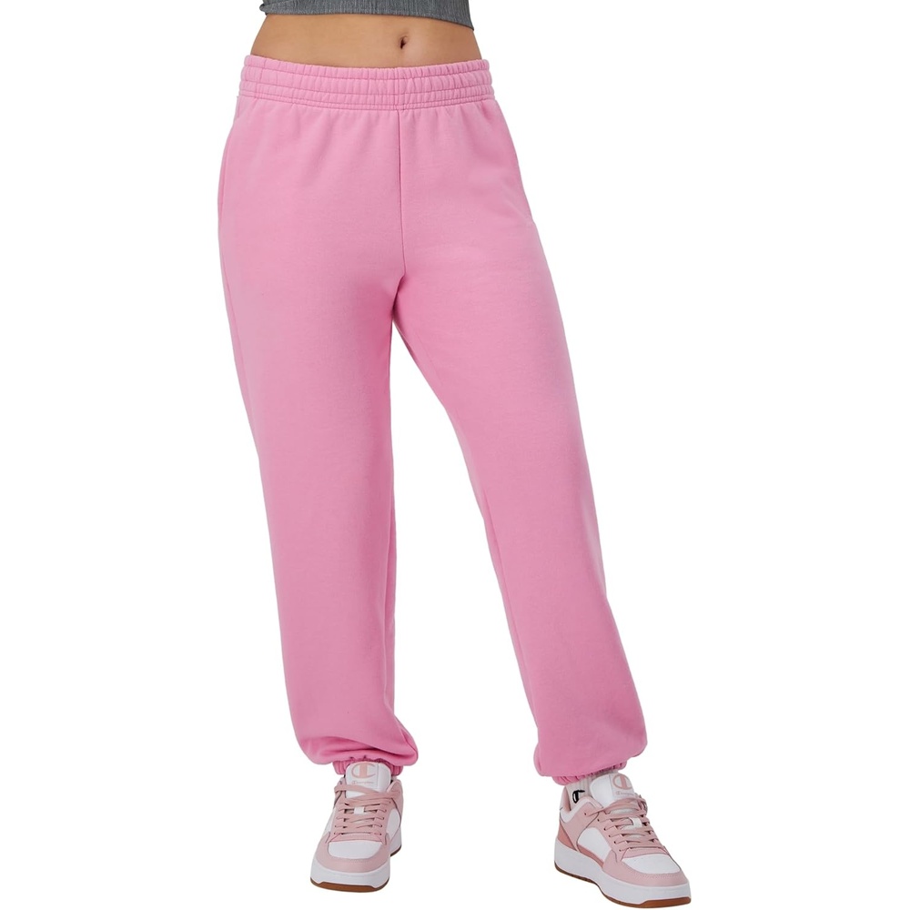 image:imageChampion Womens CinchedBottom Fleece Sweatpants Oversized Fit MidweightSpirited Pink