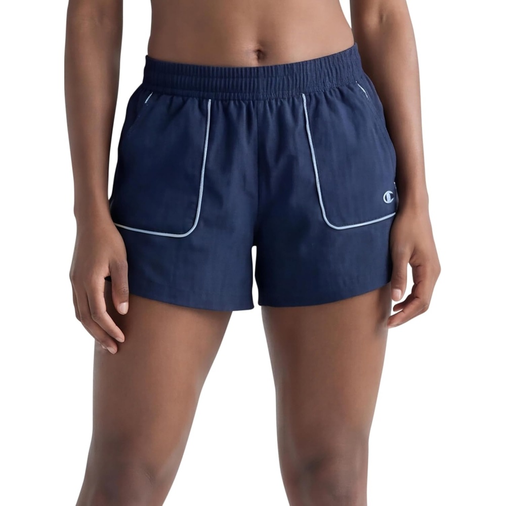 image:imageChampion Womens Courtside 5 Short with Piping Standard Fit Crinkle NylonBlue Depths