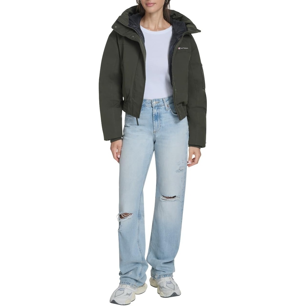 image:imageChampion Womens Cropped Hooded Ski BomberOlive