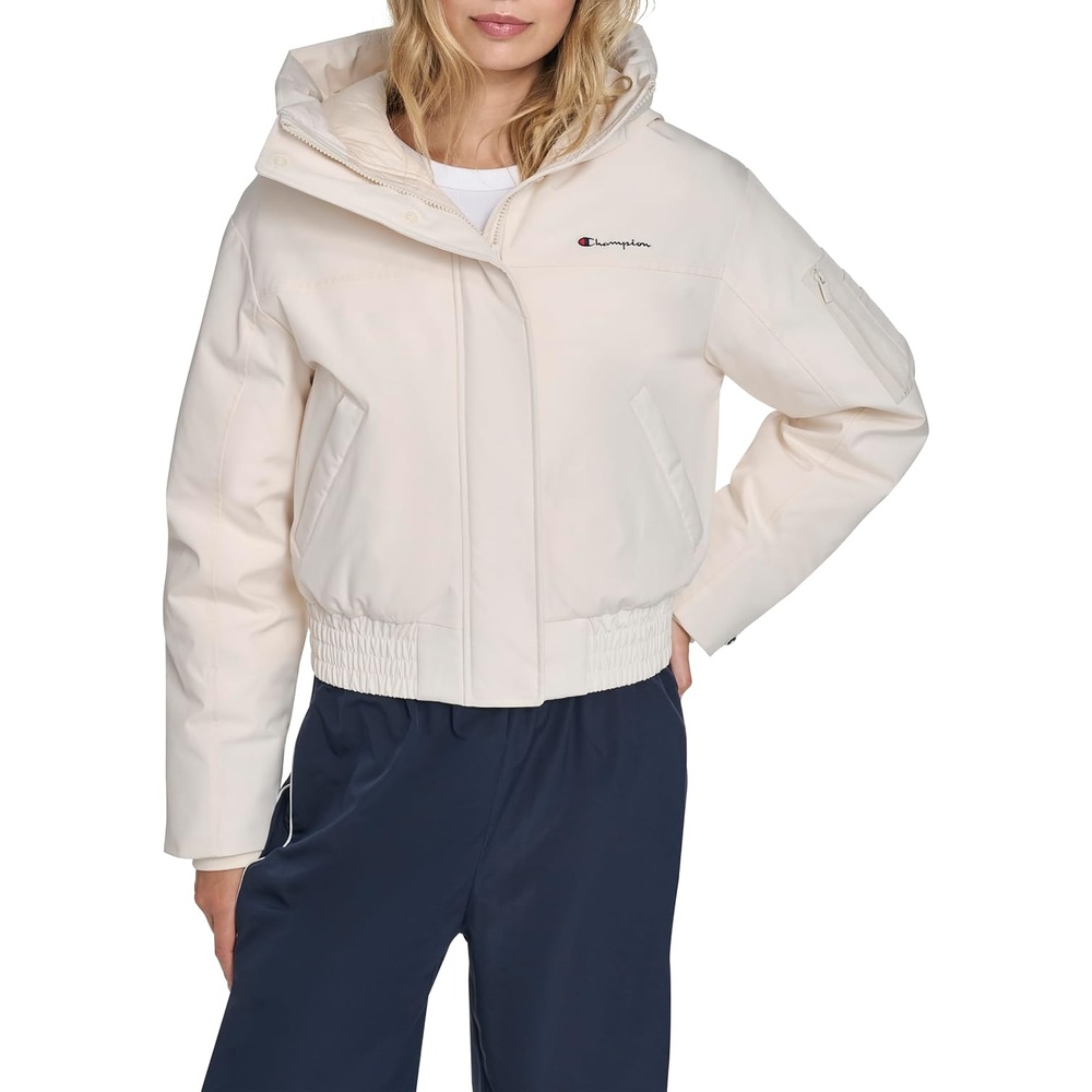 image:imageChampion Womens Cropped Hooded Ski BomberWhite