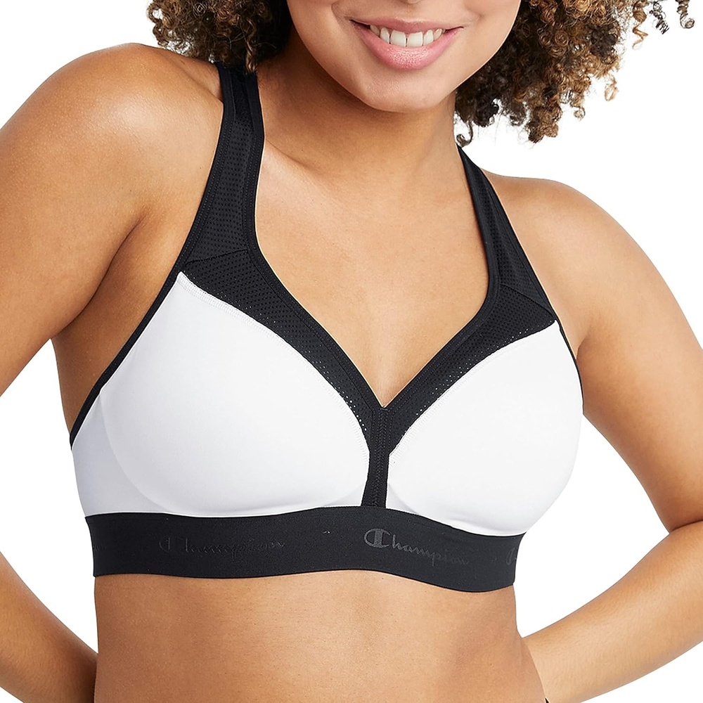 image:imageChampion Womens Curvy Sports Bra TexturedWhiteBlack