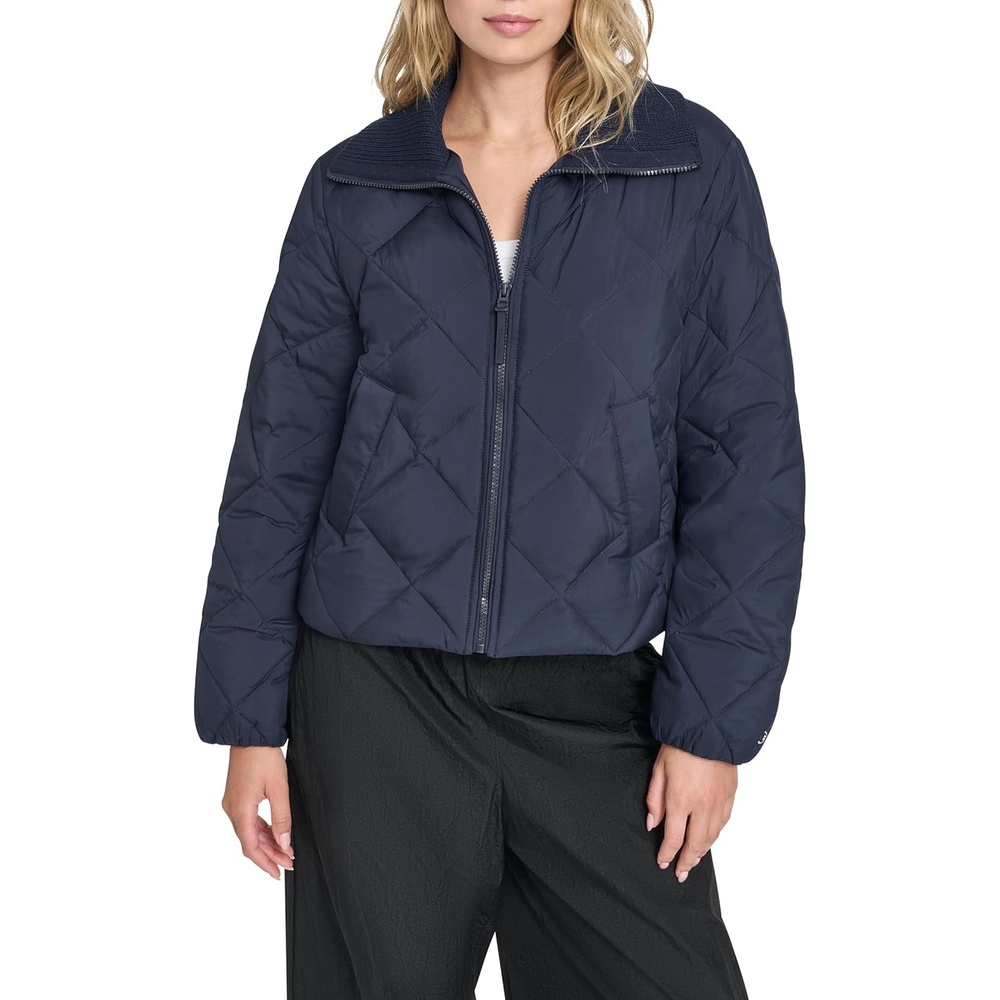 image:imageChampion Womens Diamond Quilted Shawl Collar JacketNavy
