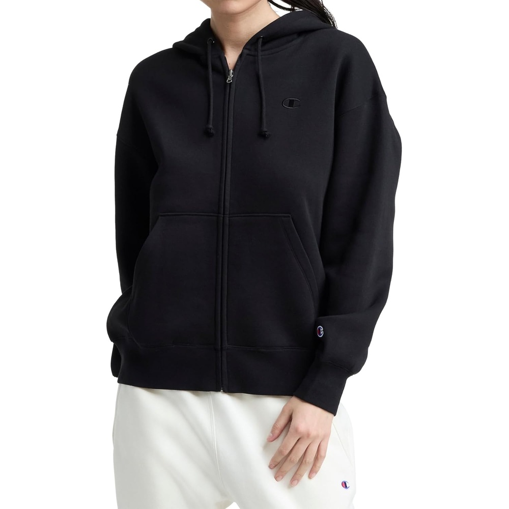 image:imageChampion Womens Full Zip Fleece Hoodie Loose Fit Midweight C Logo Available in Regular and PlusBlack C Logo